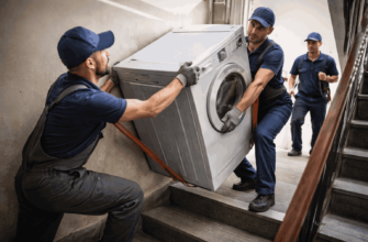 Качване на уреди по стълбите при преместване без асансьор